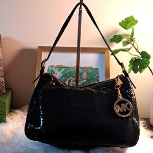 Michael Kors Snakeskin Embossed  Shoulder Bag